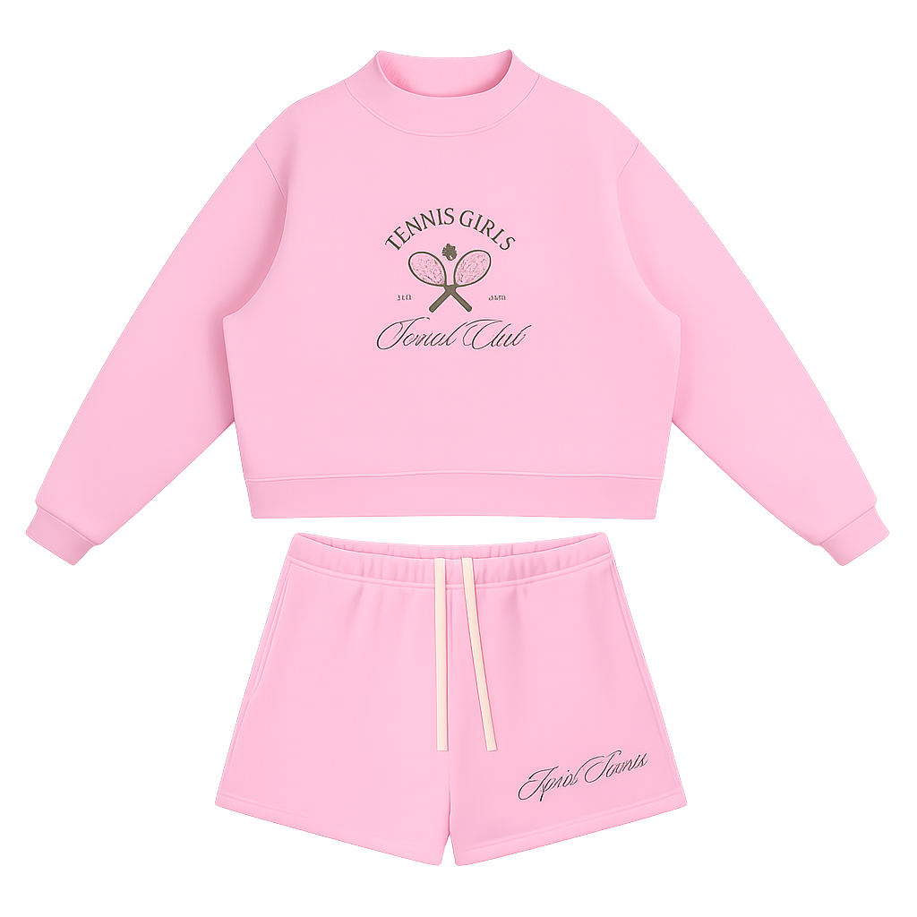 Tennis Girls Social Club Après Tennis Set — Blush Pink